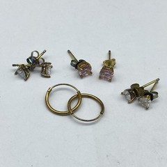 Vintage 12K Gold Filled Jewelry Lot Monogram Locket Heart Pendants Earrings 9g