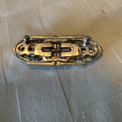 VTG Coro Duette Silver Tone Rhinestone Art Deco Convertible Dress Clips Brooch