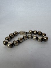 Vintage Taxco Mexico 925 Ball Bead Bracelet Sterling Silver 28 Grams