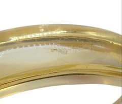 VINTAGE BCBG MAXAZRIA ASYMMETRICAL BANGLE BRACELET CLEAR GOLD TONE BANDS INSIDE