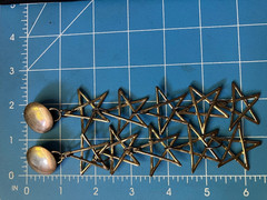 Vintage Shoulder Duster Earrings Gold Tone Open Star Link Dangles 6″ Clip On