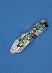 18K White Gold Carved Jade Diamond Brooch Pendant(20488-NOWHH)