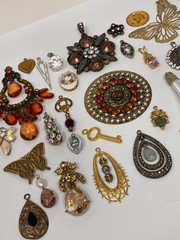 Lot Vtg & Modern Victorian Art Deco Style Pendants Findings Jewelry Craft Ja