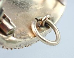 Pretty Antique Victorian 10K Gold Foiled Garnet Cabochon Pearl Pendant Pin 1886