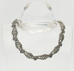 Elegant vintage sterling silver marcasite Art Deco style necklace Judith Jack