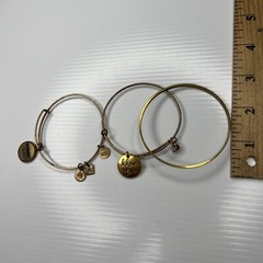 H1 Lot Gold brass Alex and ani young strong love bangles Boho Retro bracelets