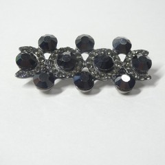 Bar Brooch Pin Vintage Gunmetal Gray Marcasite Rhinestone Mourning?