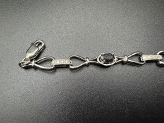 Ross Simons Sterling Silver 925 Vermeil Sapphire Diamond Accent Bracelet Sz 7″