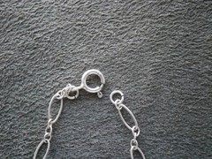 Very Dainty Baroque Pearl Oval Link Vtg Sterling Silver Charm Bracelet 7.5″ 1.7g