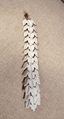 Vintage White Lucite Leaf Link Articulated Bracelet 3 Row ~ 7.25”