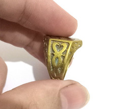 VINTAGE RARE EXTREMELY ANCIENT STYLE ROMAN VIKING LEGIONARY RING BRONZE ARTIFACT
