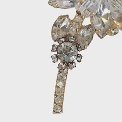 Juliana Delizza & Elste AB Rhinestone Crystal Cha Cha Flower Vintage Brooch