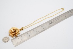 Vintage Giovanni Necklace Gold Tone Rose Flower 15″