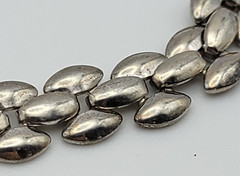 Vintage Silver Tone 3-Row Chain Necklace And Bracelet Set 7″-21″ Fold Over Clasp