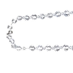 Vtg Art Deco Rock Crystal Quartz Faceted Bead 28″ Necklace Sterling Chain