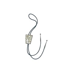 Native American Vintage Scaled Mother of Pearl Sterling Silver Bolo Tie