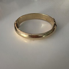 VTG Vermeil 925 HINGED BRACELET HEAVY GOLD PLATED MADE IN ITALY “small Cut!!!”