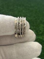 Vtg.signYS Sterling Silver Blue Topaz Peridot Citrine Spinner Band Ring Sz 8