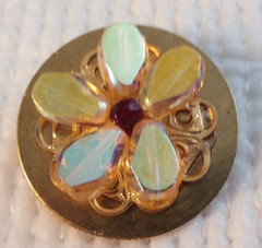 1.25″ Yellow Beaded MaryBee Brooch 07-01-2024
