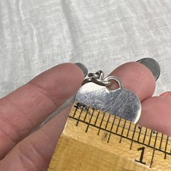 VTG 925 Sterling Heart Charm Bracelet Rolo Link 18.47g Adjustable 6.75in