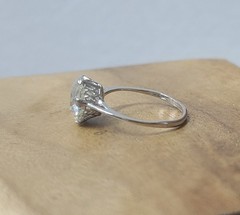 Vintage Platinum Engagement Ring 3.34CT. Natural Old Euro Cut Round Diamond