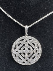 ✨Italy Sterling Silver 925 Large Modern Celtic Knot Pendant 20”Necklace✨