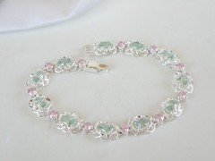 Sterling Silver 925 Mint Green Topaz Gemstone Tennis Bracelet 7.5″