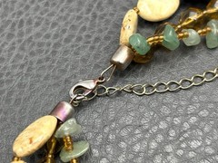 VTG Cookie Lee Asian Style Jade Gemstone Necklace 3 Strand Multistrand 16-19”