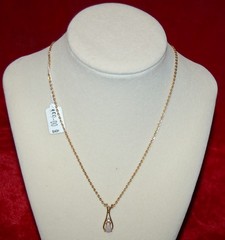 VINTAGE Jewellery Necklace Avon Teardrop Fire Glow Chain
