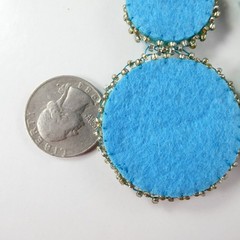 Pretty Turquoise Colored Beaded Dangle Drop Earrings Light Weight Round Long