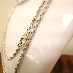 Bronzo Italia necklace rope chain 36-in Milor Italy silvertone lobster clasp