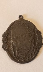 Antique Pendant Spain Man Ruler Or Warrior Or Religious Man Hand Made
