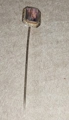Antique Hat Pin Stick Pin 10k Gold Purple Gemstone ( Amethyst ? )