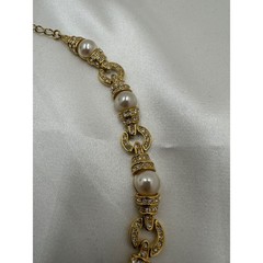 Limited Production JBK Camrose & Kross Pearl Crystal Gold Tone Link Necklace