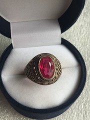 Tourmaline Rings silver 875 Russian Soviet Silver vintage USSR old