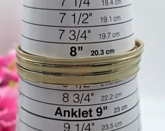Vintage Cream Enamel Gold Tone Bangle Bracelet Set 3 Stackable Bangles 8 In
