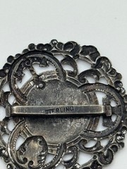 Antique Victorian Sterling Silver Faith Hope Charity Monogram Sash Ribbon Slide