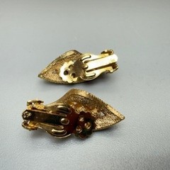 Vintage Gold Tone Leaf Imitation Pearl Cluster Brooch and Earrings Set MCM