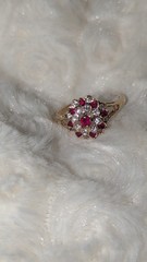 Vintage 18KT Gold Plated Rhinestone Cluster Ring