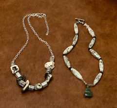 Vintage Stone Bead Necklace Lot Green Boho Tribal Ethnic
