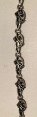 Crown Trifari Antique Silver Tone Marcasite Dainty Leaf Petal Chain 16″ Necklace