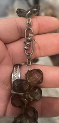 Vintage Gray Smoky Quartz Bead Necklace 17”