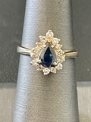 14k Yellow Gold 0.66ct Sapphire and 1/2CTW Diamond Ring (I46)