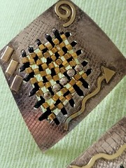 VTG SHARON M. DONOVAN MICHIGAN EARRINGS & PIN 14KT GOLD STERLING AWESOME DESIGN