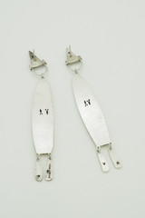 VTG Art Studio Designer sterling silver Modern mix metal earrings signed England