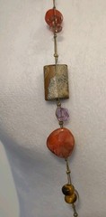 VTG Lia Sophia Bohemian Semi Precious & Glass Bead Necklace 38″ Long 0636