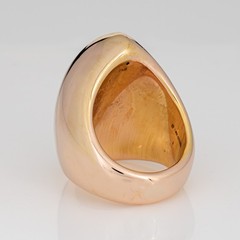 Sculptural Ring 14k Rose Gold Wide Band Sz 7 Estate Fine Cocktail Jewelry