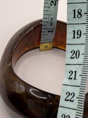 Vtg Lucite Acrylic Tortoiseshell Chunky Bracelet Asymmetrical Resin Swirl A