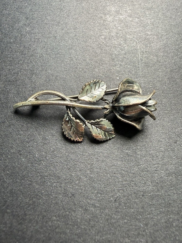 Rare estate Find Sterling Silver 925 Sarah Coventry Rose Floral Brooch