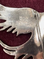 Antique Large Mexican taxco 980 sterling silver bird brooch in EUC, 56 grams!